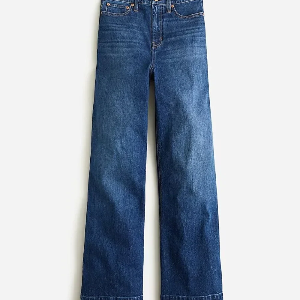 J. Crew wide leg denim trouser in Wesley wash 23 - Picture 2 of 4